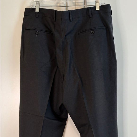 Classic Charcoal Super 100 Italian Wool Trousers. Pleated and Cuffed - Picture 3 of 8